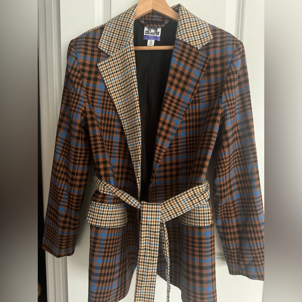 Future Collective Kahlana Barfield Tie-Front Blazer